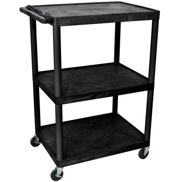 Luxor-LP48E-B 3 Shelf A/V Cart 32" x 24" x 48 1/4"