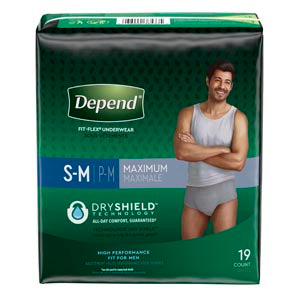 Kimberly-Clark-51700 Depend® FIT-FLEX® Underwear for Men – Small/Medium | 19 Count per Pack | 4 Packs per Case