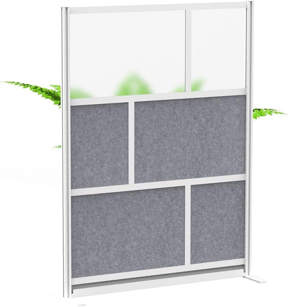 LUXOR MW-5370-FCGB Modular Wall Room Divider System - Black Frame - 53" x 70" Starter Wall