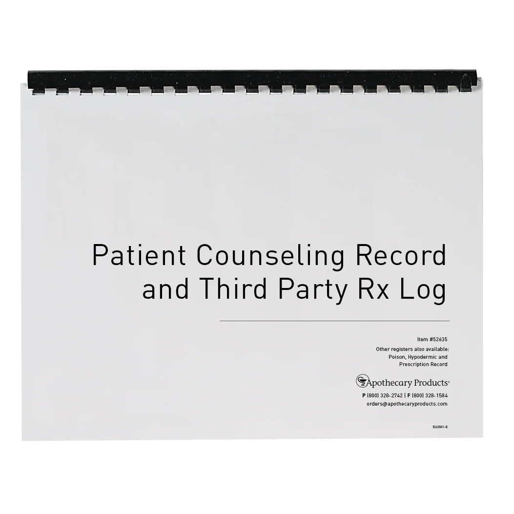 Apothecary Products-52635 Patient Counseling Record & Third-Party Rx Log