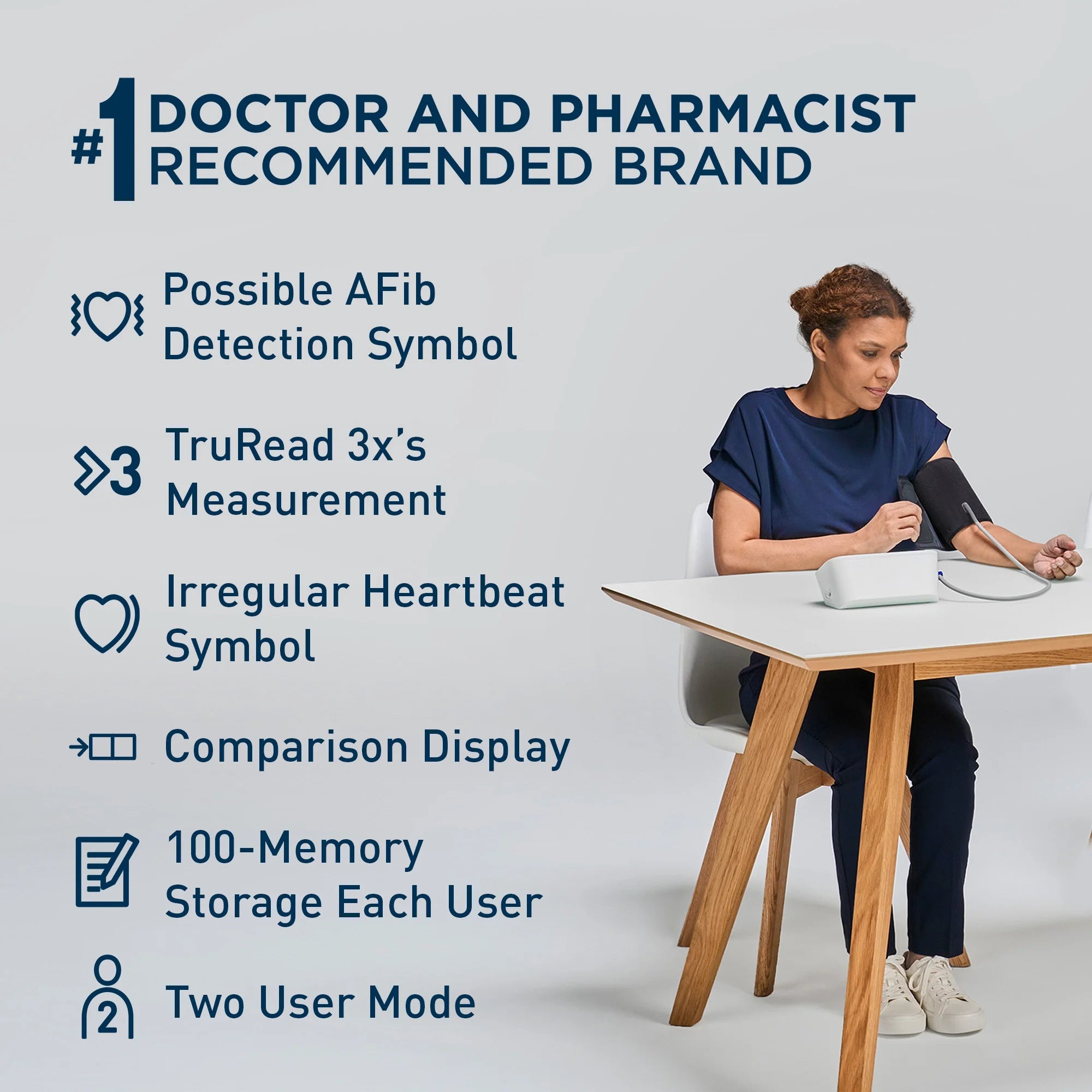 Omron Healthcare-BP7465 10 Series Upper Arm Blood Pressure Monitor and Arm Cuff with AFib Detection for Home Use, 10/Cs