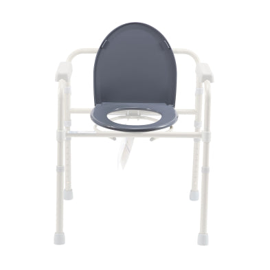 Dynarex-RPBC-05ELD Folding Commode Elongated Seat and Lid, Blue, 1