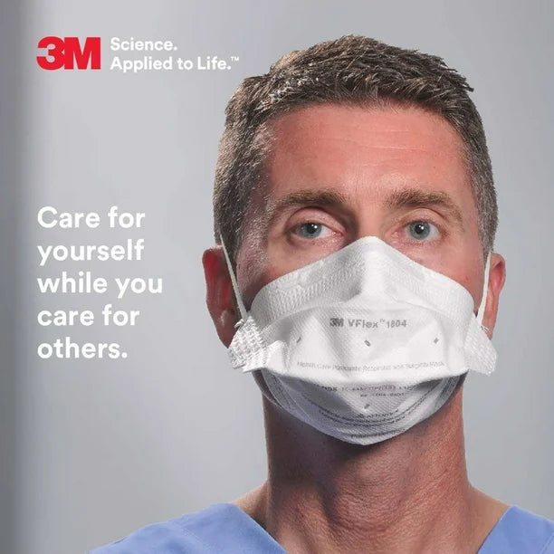 3M-1804 VFlex Particulate Respirator Surgical Mask Flat Fold 400 per Case