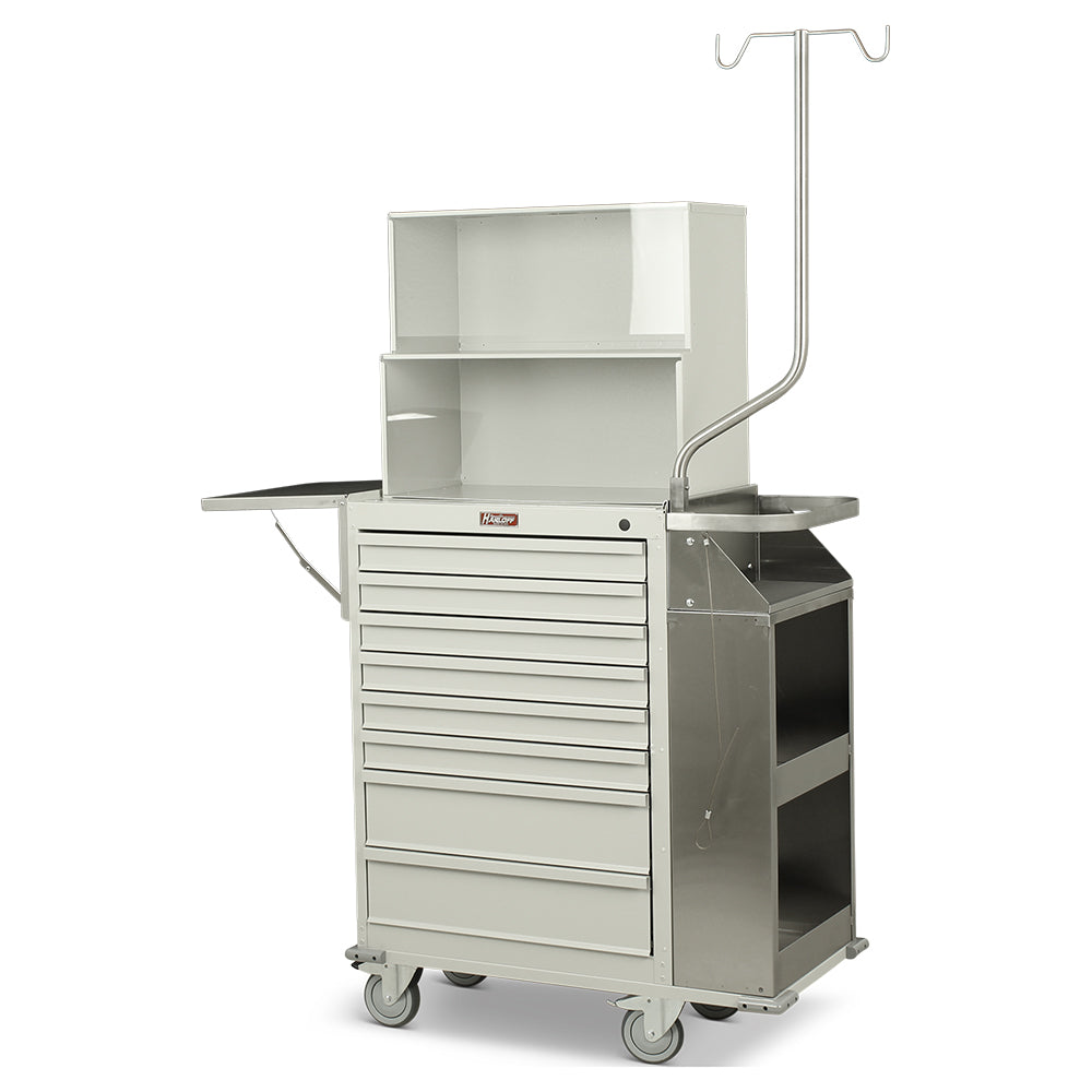 Harloff-6035-TC-Painted Steel Eight Drawer Cast Cart with Top Compartment - Deluxe Package