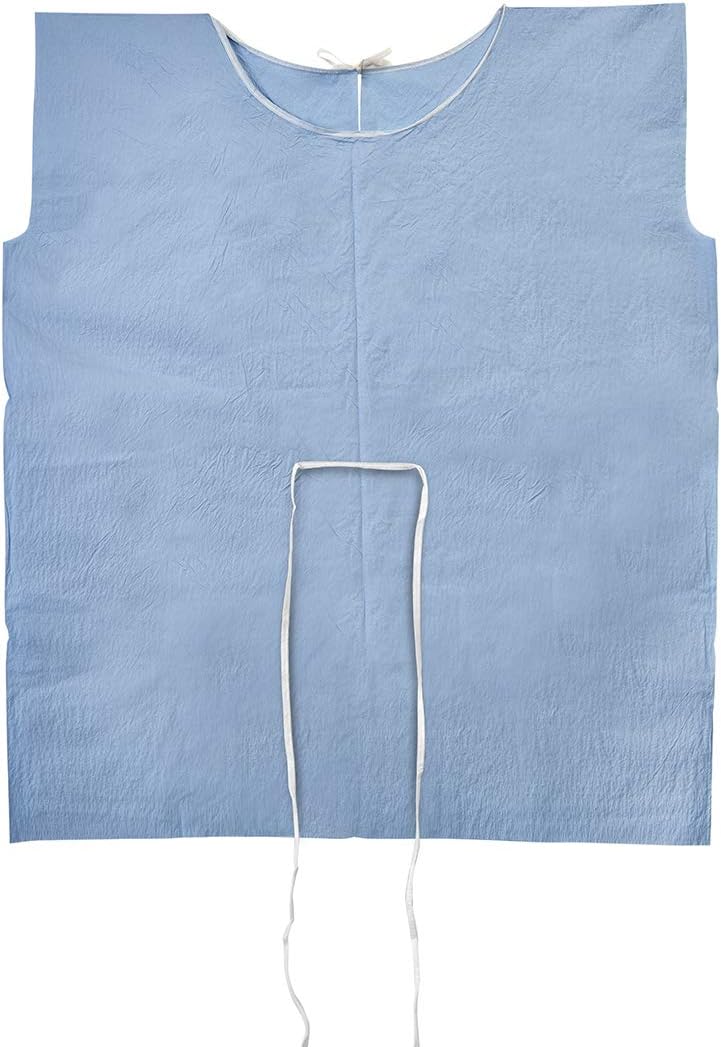 Graham Medical-70260N Scrim Tissue Gown, 36in x 45in, Blue, Sewn Shoulders & Ties (25/cs, 136 cs/plt)