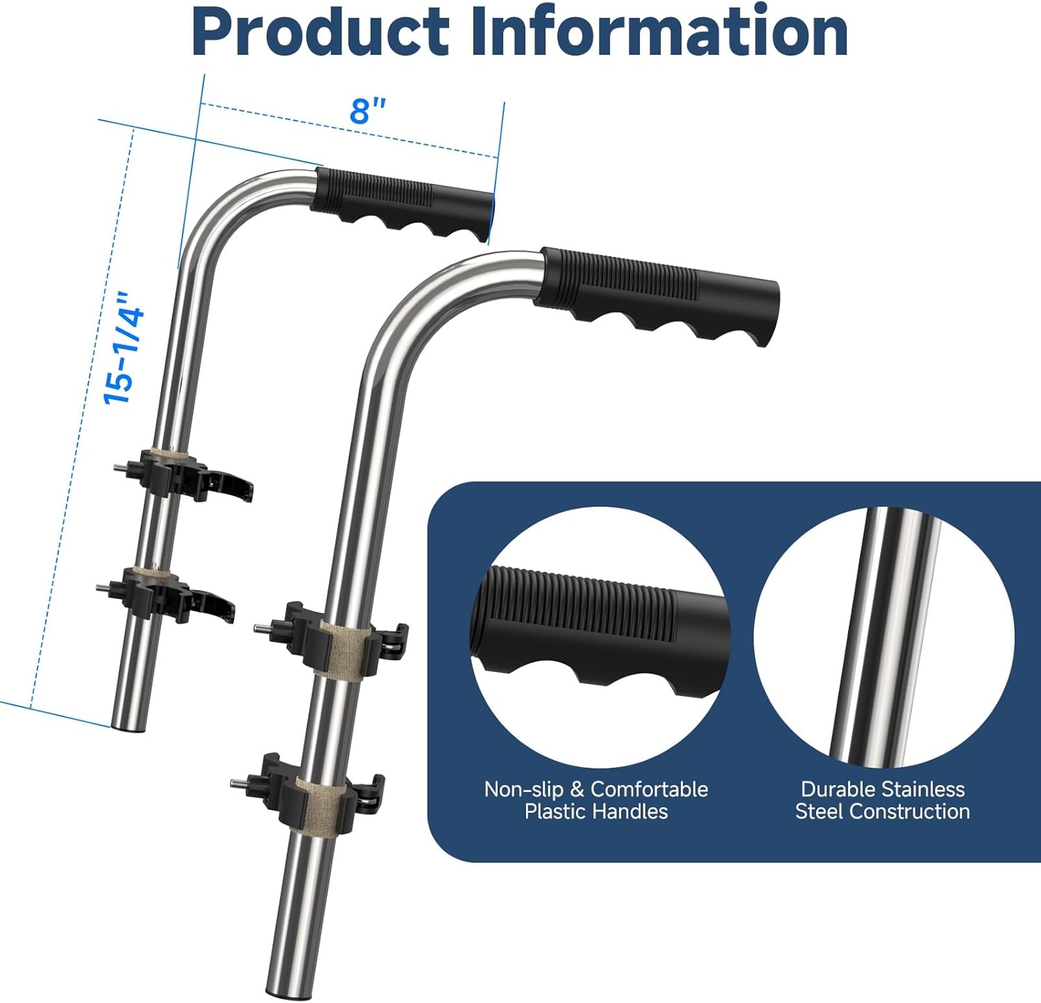 Dynarex-RPWC29-PPH DynaRide Pediatric Wheelchair Push Handle Black, (1 Pair)