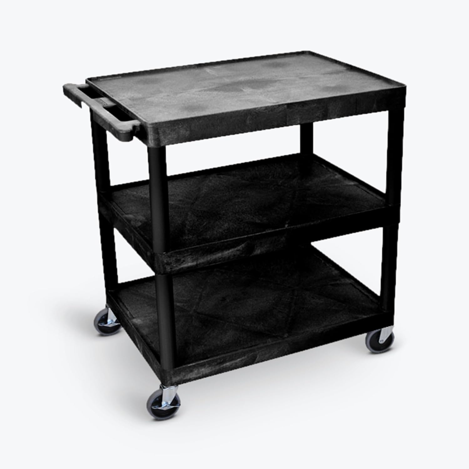 Luxor-HE33-B Utility Cart - 3 Shelves Structural Foam Plastic