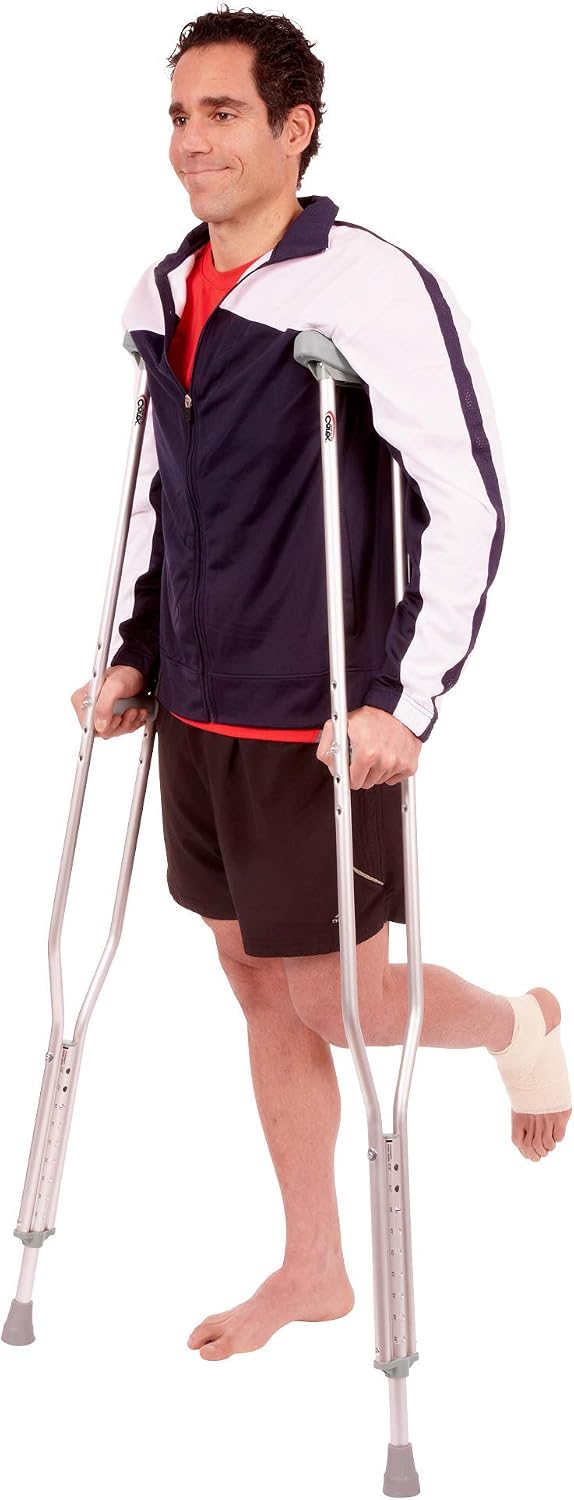 A2Z Mobility-PB-67 Push Button Adjustable Aluminum Crutches Adult: 5'2 " to 5'10