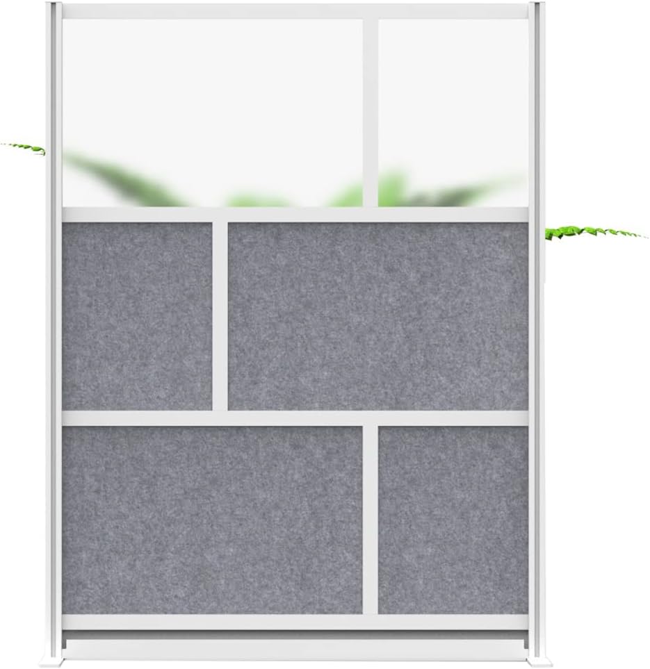 LUXOR MW-5370-FCGB Modular Wall Room Divider System - Black Frame - 53" x 70" Starter Wall