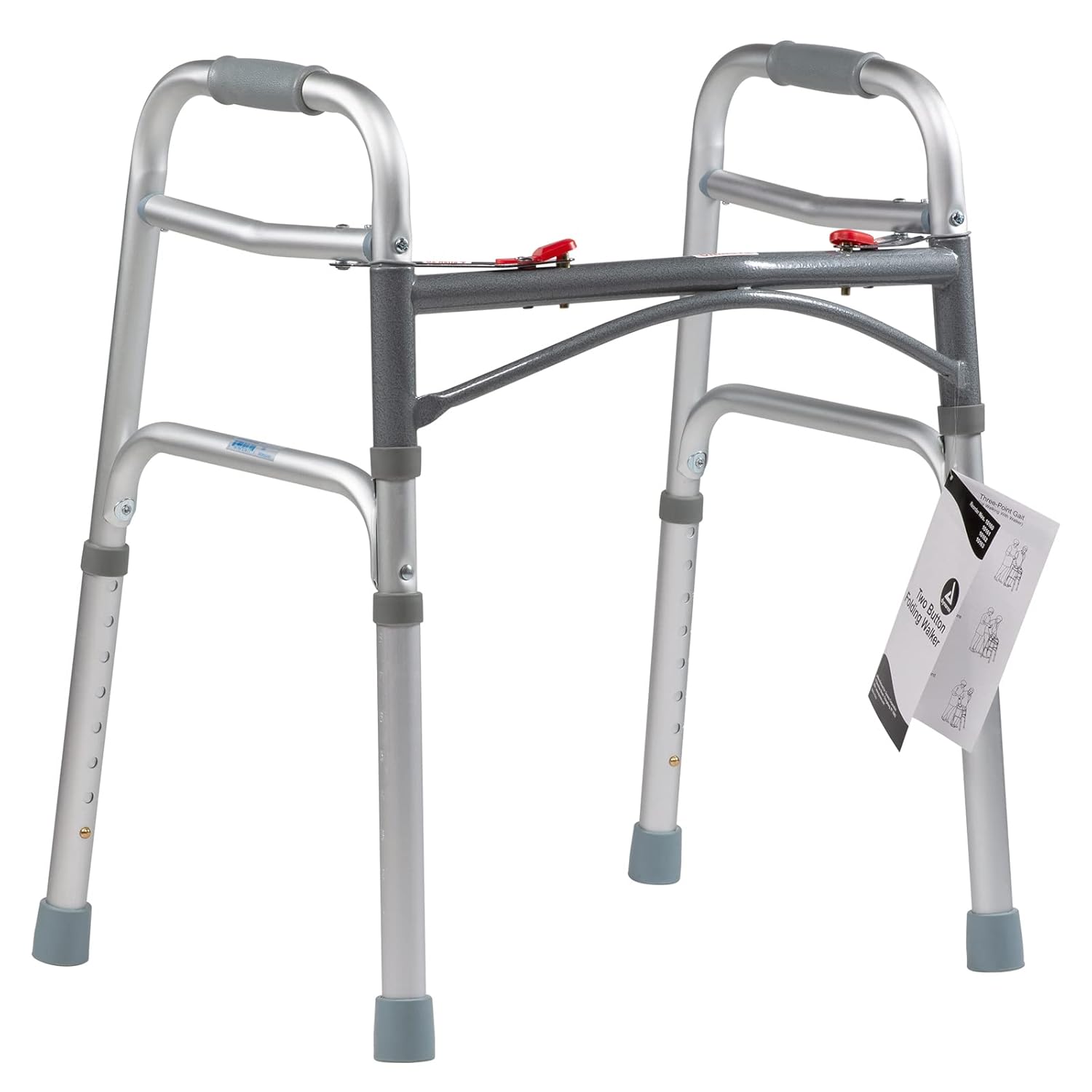 Dynarex 10161  Junior Two Button Folding Walker, Gray (25-32), 1/Box
