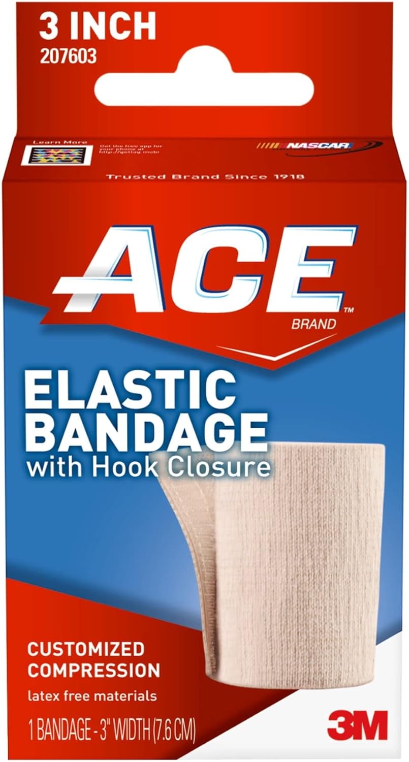 3M-207603 ACE™ Elastic Bandage with Hook Closure, Tan, 3" Width, Pack of 72