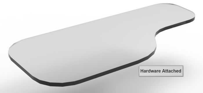 Therafin-Half Tray, Clear 3/8", Trimline w/ Adj Height Bracket, Fixed