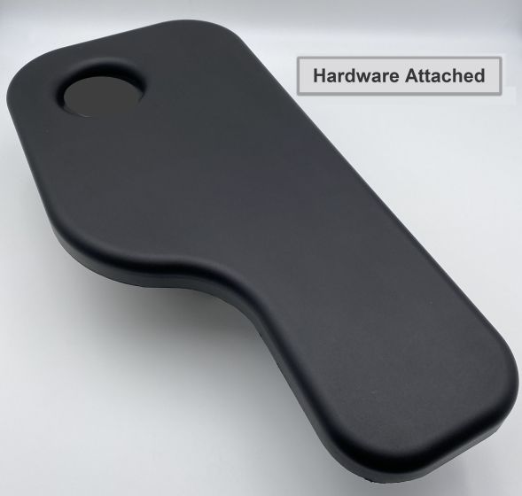 Therafin-30297-Bandeja media moldeada, Trimline con soporte Jazzy y portavasos, abatible hacia la derecha