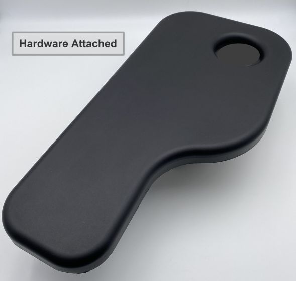 Therafin-30296-Bandeja media moldeada, Trimline con soporte Jazzy y portavasos, abatible hacia la izquierda