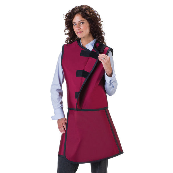 Wolf X-Ray-66077-25 WOMEN'S APRON AND VEST : .5 mm Regular Lead VEST: 21X19 APRON: 19X30-34 Black- Small