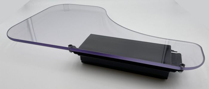 Therafin-30330-Bandeja media, envolvente, transparente, 3/8" con soporte de altura ajustable, giro a la izquierda