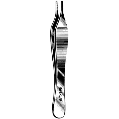 Sklar-50-3147 Adson (Ewald) Dressing Forceps - 4-3/4", Straight, Serrated, 1/ea