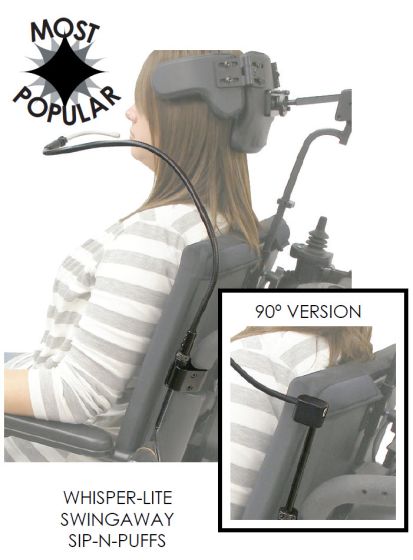 Therafin-32658-Sip-N-Puff, Whisper-Lite 24" Swingaway Model for 1" Tube