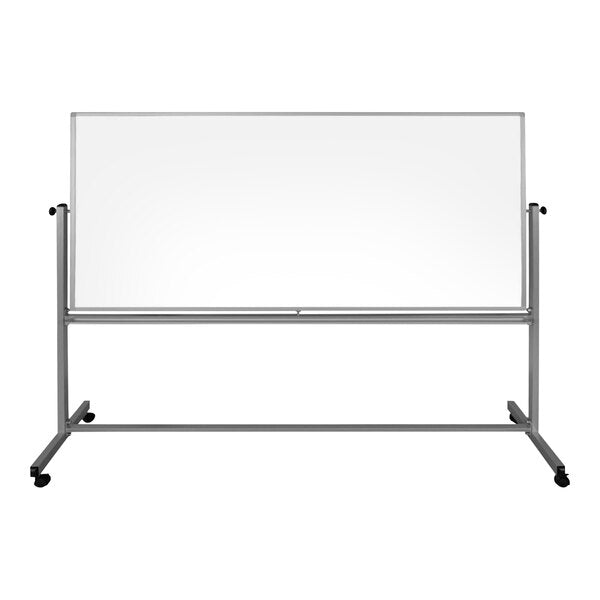 Luxor-MB9640WW 96" x 40" Double-Sided Magnetic Whiteboard with Aluminum Frame and Mobile Stand