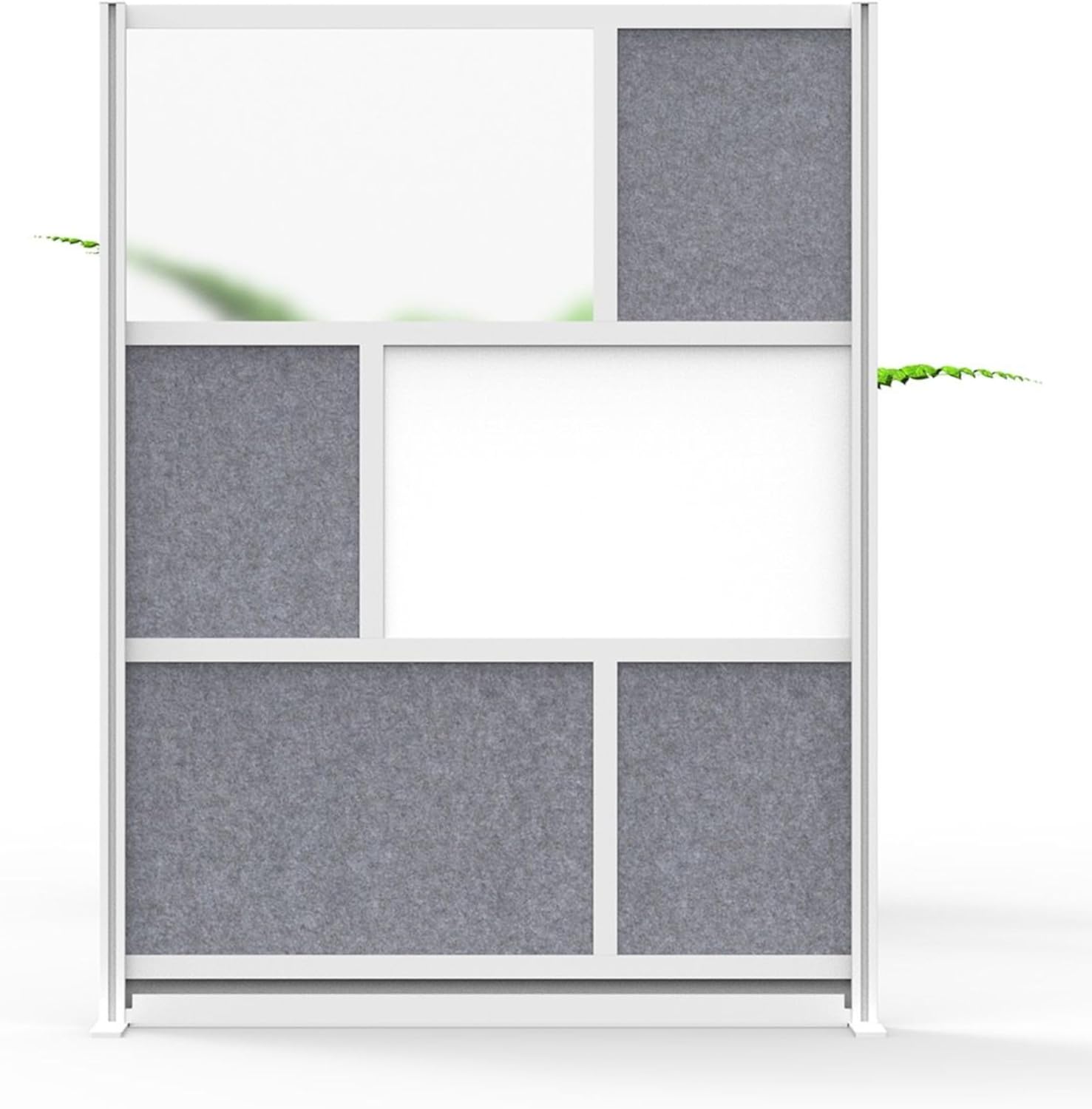 LUXOR MW-5370-FWCG Modular Room Divider Wall System - 53" x 70" Starter Wall - Silver Frame, Whiteboard