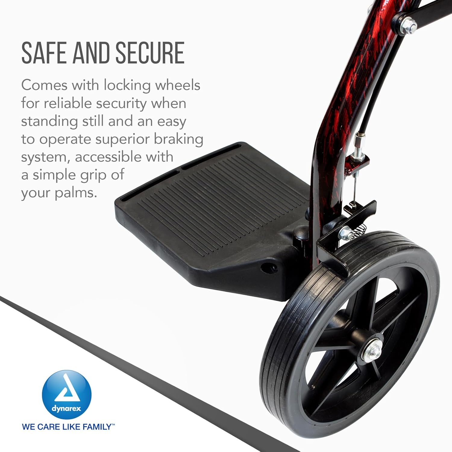 Dynarex-RPRL-11FR08 Duo Rollator Foot Rest includes bolts/washers Black, 1 EACH (Replacement Part)