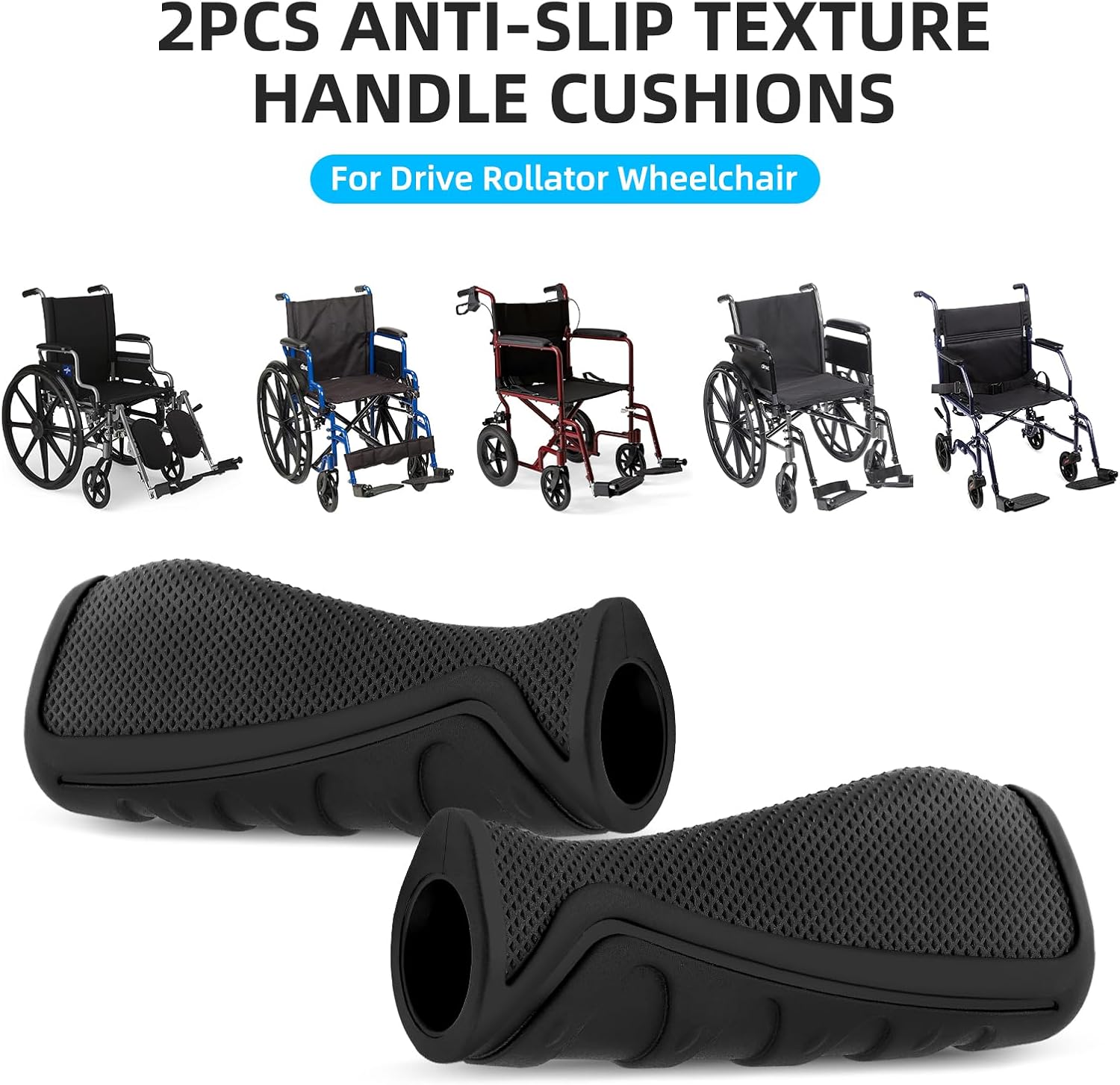 Dynarex-RPWC01-8182 DynaRide Wheelchair Hand Grip Bar 2pc/polybag, 50pcs/cs
