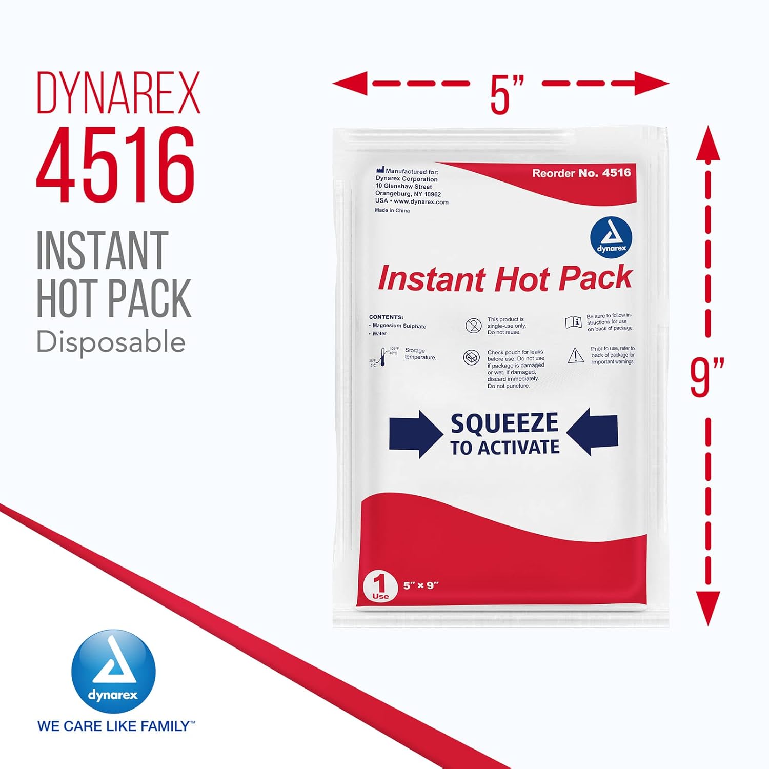Dynarex-4516 Instant Hot Pack 5" x 9" (24/cs)