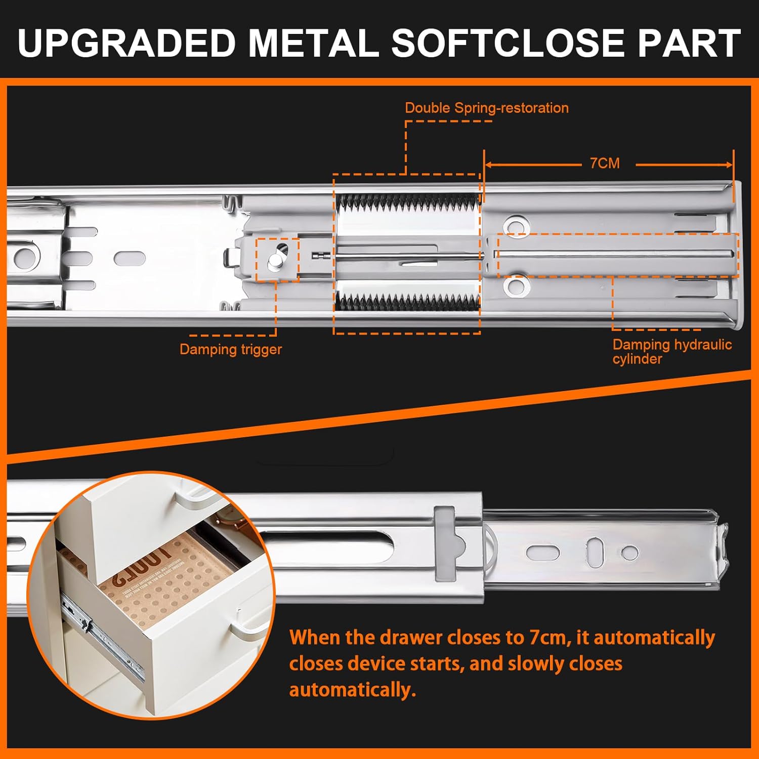 Dynarex-RPRF-04DS Cabinet Drawer Slide - 12" 1 pr., Silver