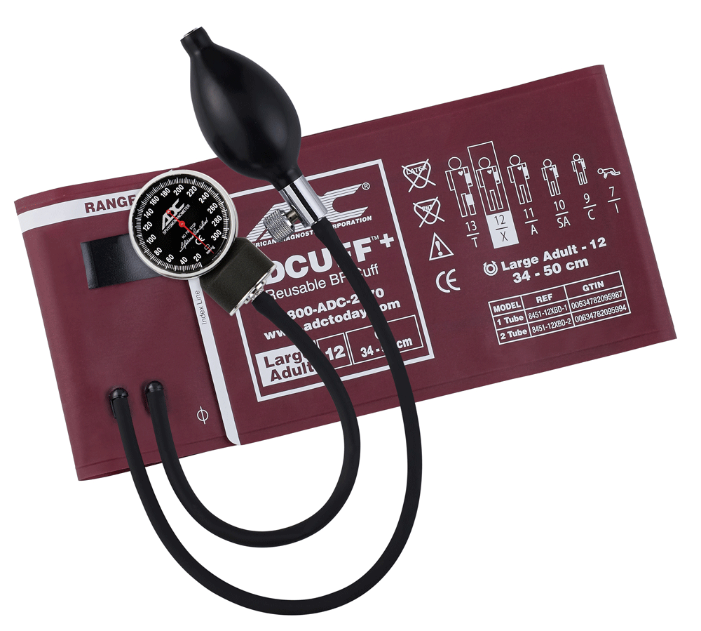 ADC Diagnostix 720 Pocket Aneroid Sphygmomanometer-Large Adult