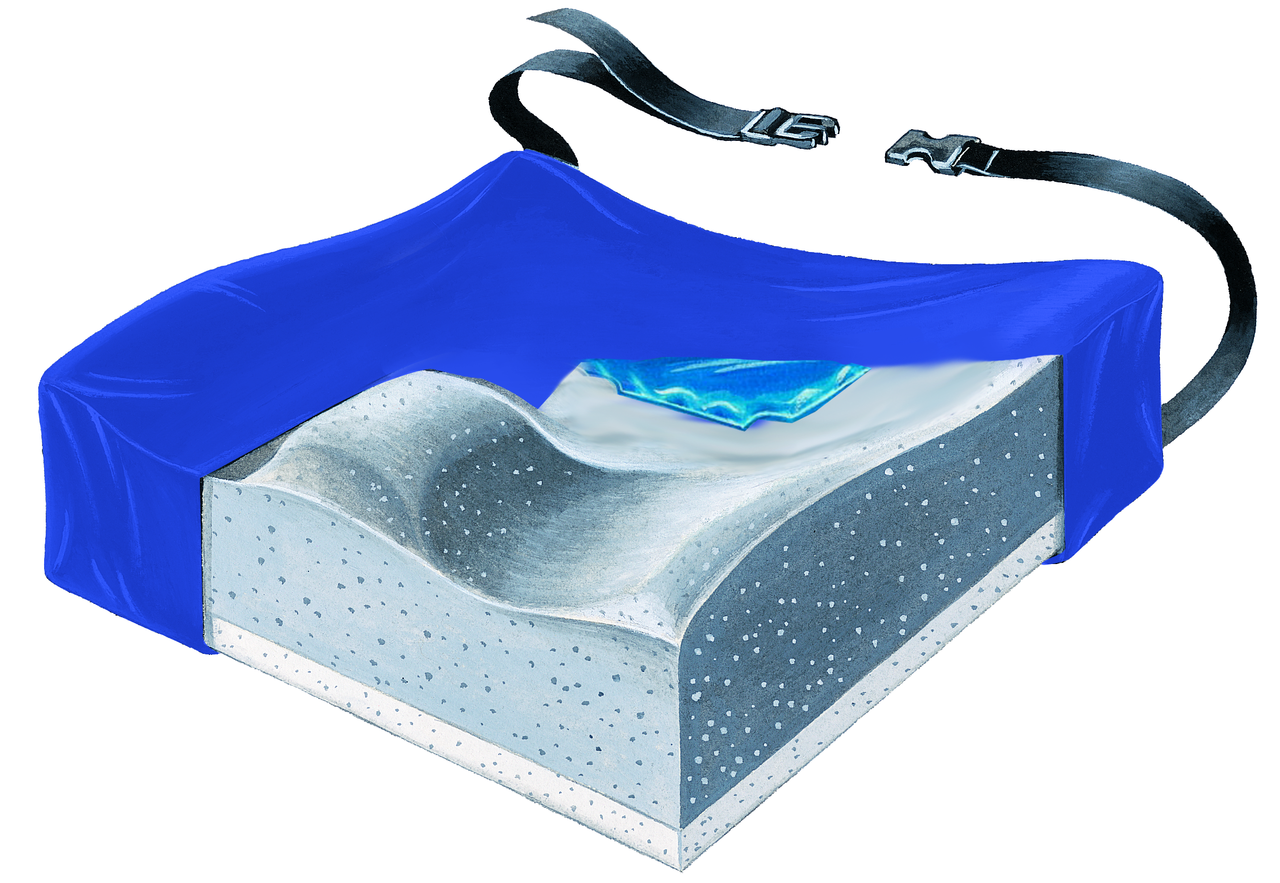 Skil-Care Contour 16" Foam Cushion w/Gel Pad & LSII Cover