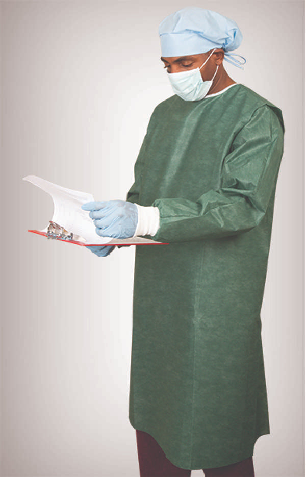 Graham Medical-78627 360° Wrap-Around™ Isolation Gown, Non-Woven, One Size Fits Most, Green (25/cs)