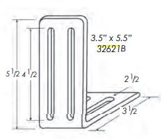 Therafin-32621B-L-Bracket, 3.5 x 5.5, Black