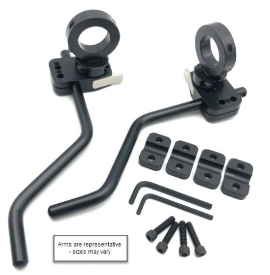 Therafin-30248-Aductor de rodilla de gran tamaño, abatible hacia abajo con brazo corto, adaptador de tubo de 3/4" a 1", par