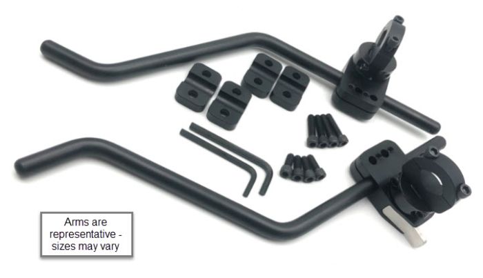 Therafin-30284-Aductor de rodilla de gran tamaño, abatible hacia abajo con brazo largo, adaptador de tubo de 3/4" a 1", par