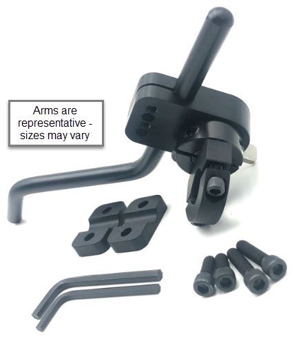 Therafin-30271-Aductor de rodilla de gran tamaño, abatible hacia abajo con brazo corto, adaptador de tubo de 3/4" a 1", izquierdo