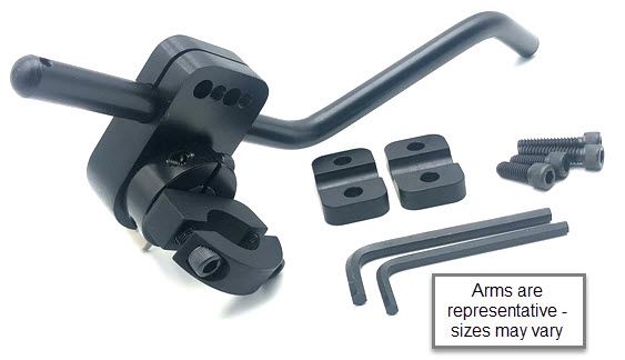 Therafin-30080-Aductor de rodilla de gran tamaño, abatible hacia abajo con brazo largo, adaptador de tubo de 3/4" a 1", derecho