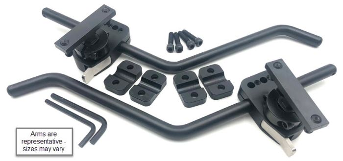Therafin-30240-Aductor de rodilla de gran tamaño, abatible hacia abajo con brazo corto, adaptador de canal Quantum/Motion Concepts, par