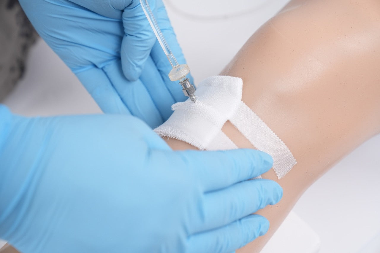 The Anatomy Lab-A-112540 Adult Tibial Puncture Leg with Stand, 1/EACH