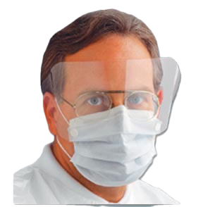 Alpha ProTech-SM2005X ShieldMate Mask with Extended Shield, Earloops, White, 100/cs