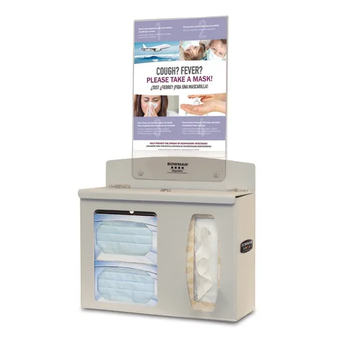 Bowman Dispensers/Marketlab-BD322-0012 Locking Hygiene Center without Sanitizer, ABS • With Sign • 13.8"W x 5.47"D x 24.08"H