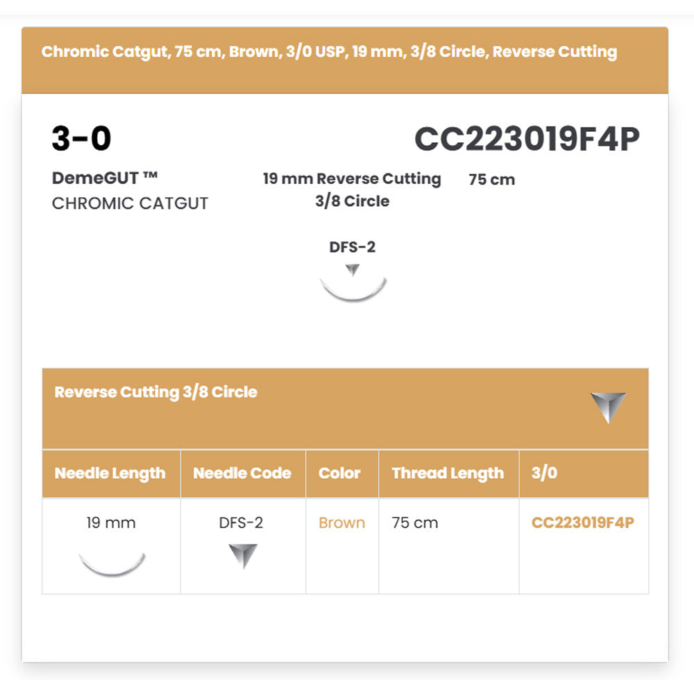 DemeTECH DemeGUT Chromic Catgut Absorbable Suture