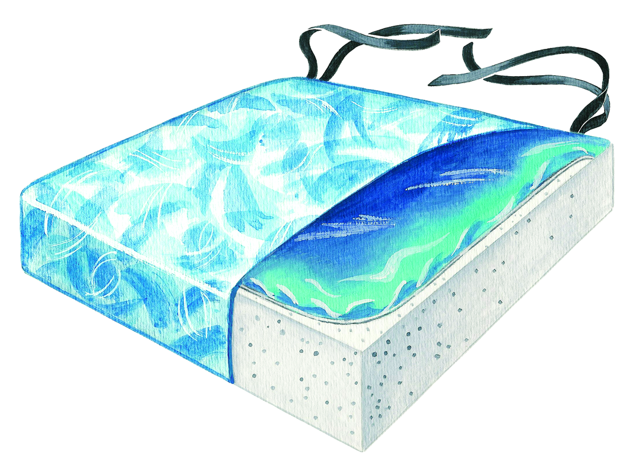 Skil-Care Bimini Blue Gel-Foam 16" Vinyl Cushion