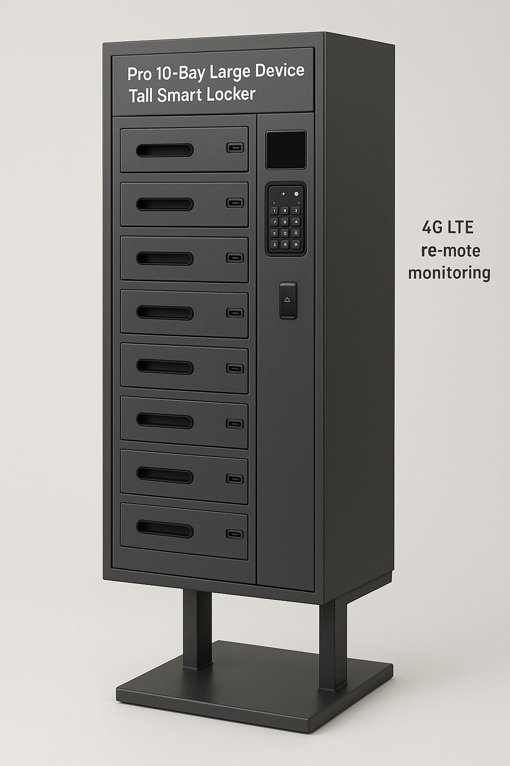 Luxor-KBSL057 Pro 10-Bay Large Device Tall Smart Locker (4G, USB-C)