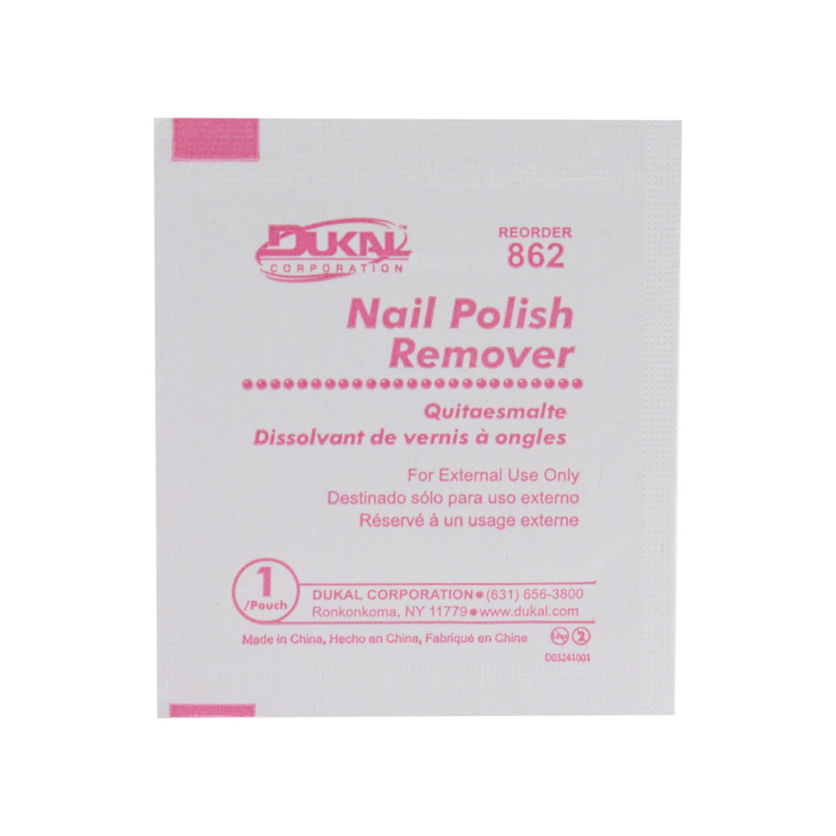 Dukal Corporation-862 Nail Polish Remover Pads (1/pk, 100 pk/bx, 10 bx/cs)