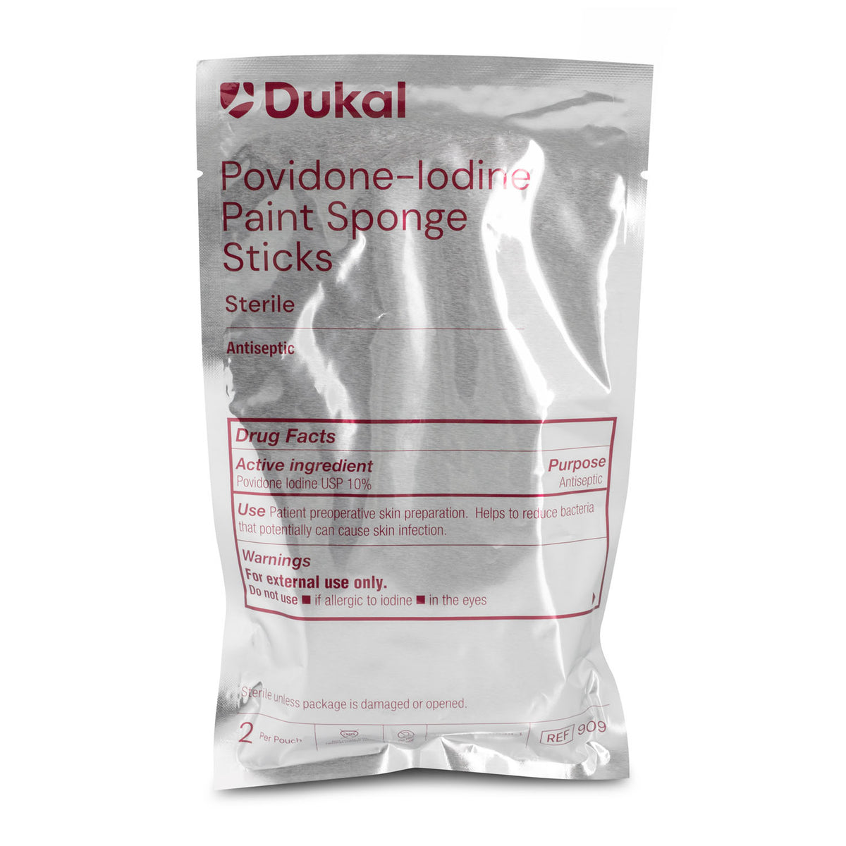 Dukal Corporation-909 Povidone-Iodine Paint Sponge Sticks (2/pk, 10 pk/bx, 8 bx/cs)