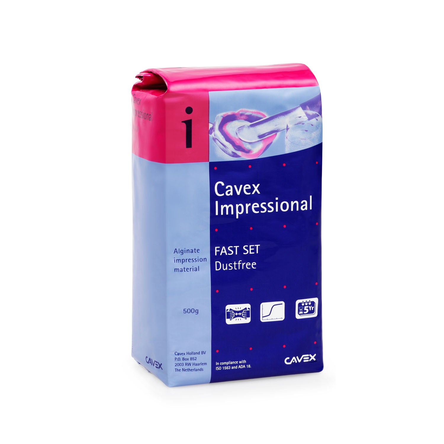 Dukal Corporation-AA097 Cavex Impressional Alginate, Fast Set, Dust-free, 500g bag (20 bg/cs)