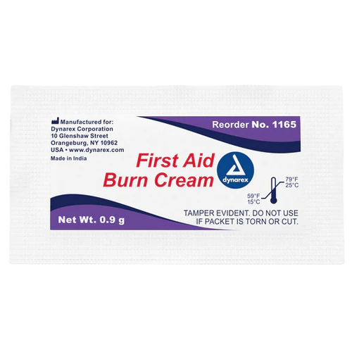Dynarex First Aid Burn Cream, 0.9 g Foil Packet