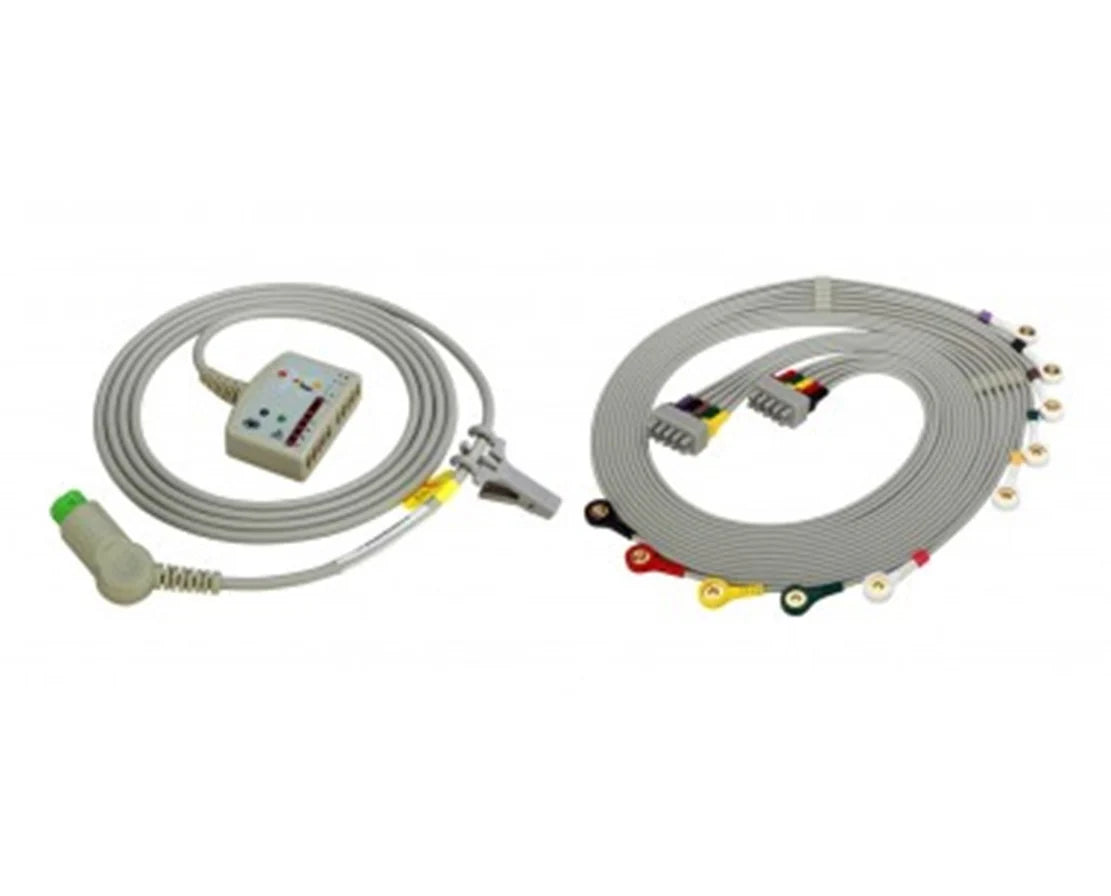 EDAN-02.01.109095 Edan 12-Lead Integrated ECG Kit with Snap Lead Wires, AHA (1 EA)