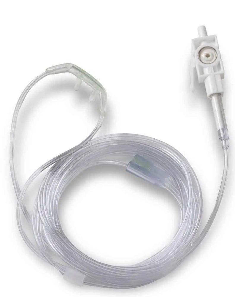 EDAN-3471ADU-00 Cánula nasal/oral de CO2/O2 de Respironics para adultos (paquete de 10). Compatible con: módulo lateral ETCO2 de LoFlo