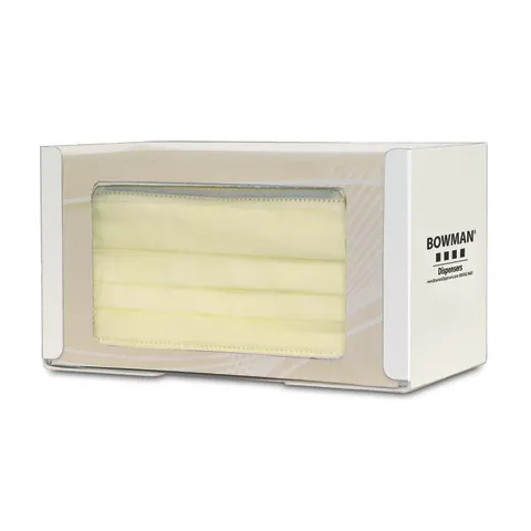 Bowman Dispensers/Marketlab-FB-064 White Stainless Single Face Mask Dispenser with Dual Mounting, 7.56"W x 4.13"D x 4.25"H